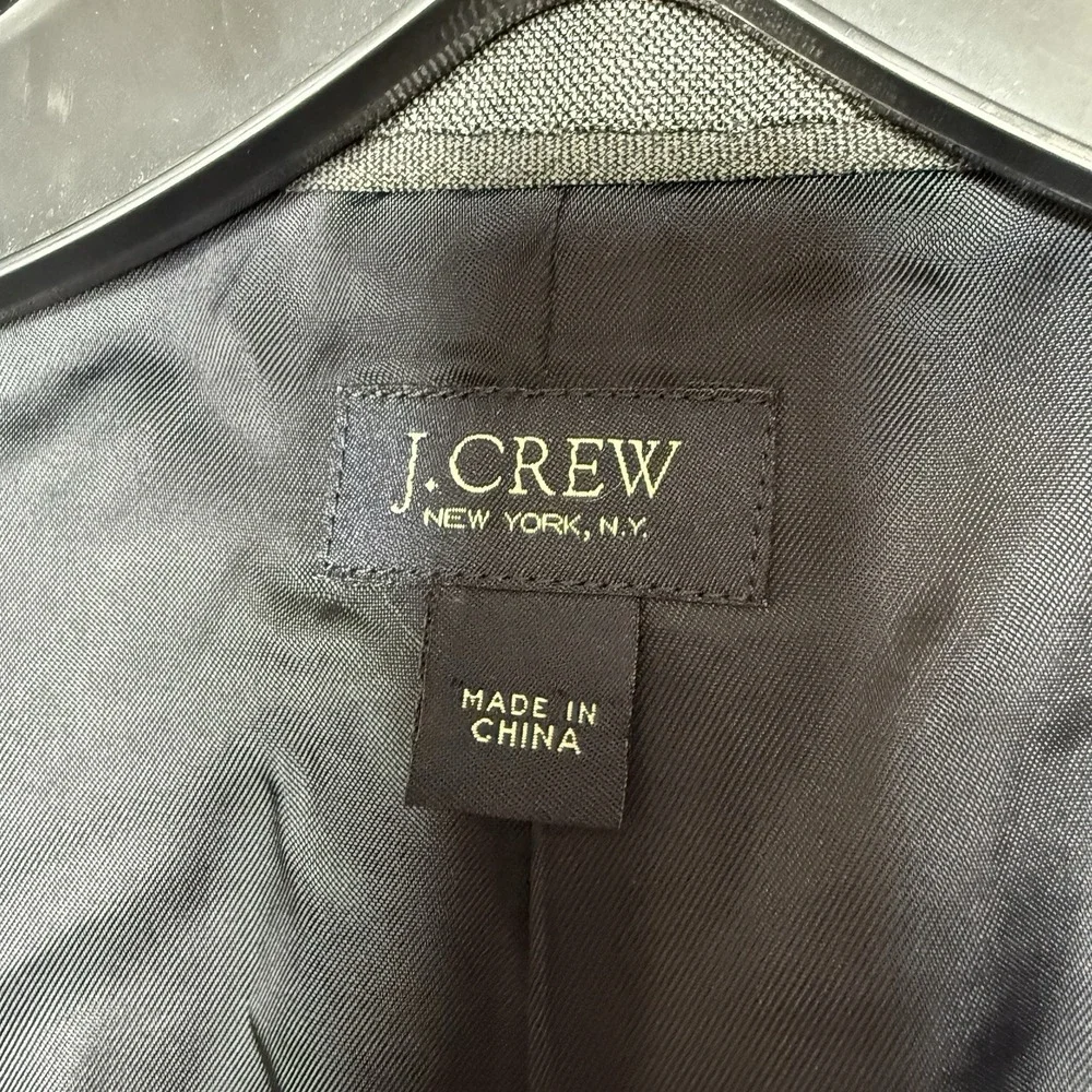 J Crew Ludlow Jacket Suit Mens 40L Grey Tollegno 1900 Italian Wool Blazer 11707
